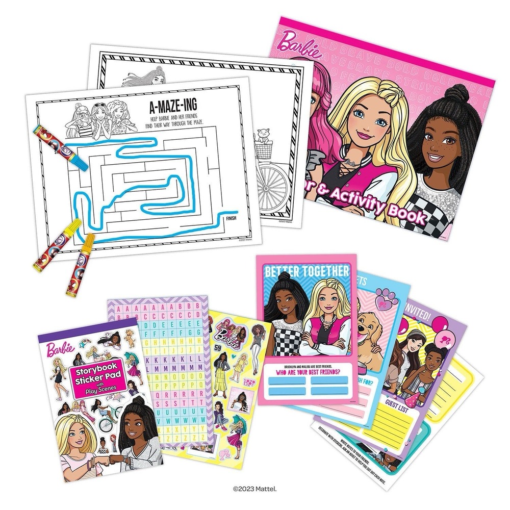 Barbie Storybook Lapdesk 2 Coloring Books Stickers Markers‎ - Picture 5 of 7